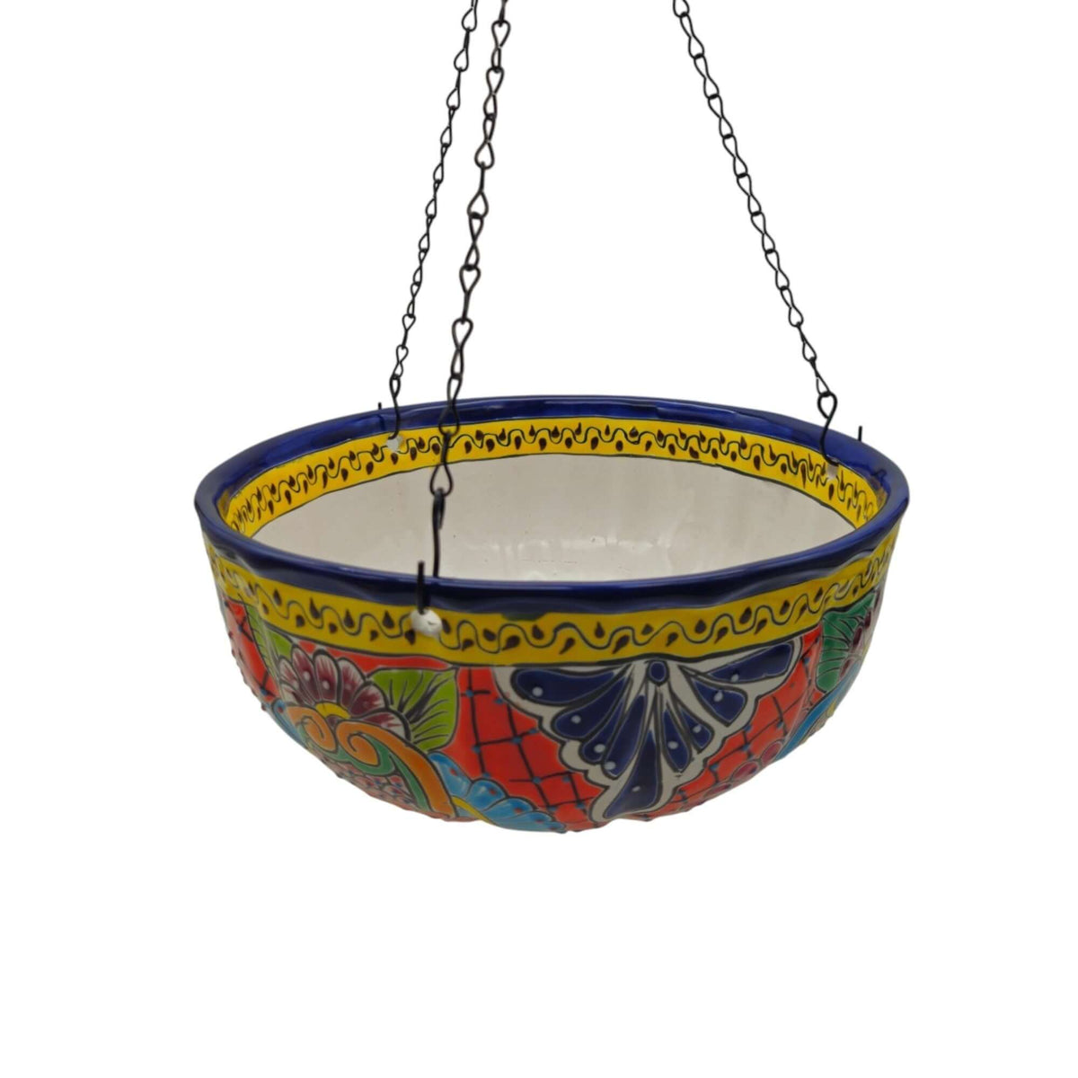 Talavera Hanging Planter | Colorful Hand-Painted Mexican Flower Pot