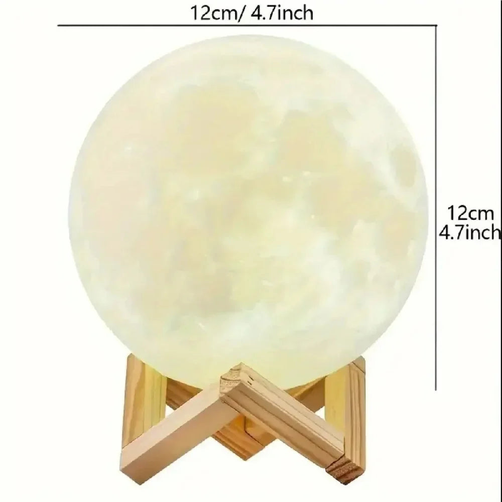 1PC LED 3D Printing Moon Night Lights Warm White Battery Powered Decoration Table Lamp,Atmosphere Lightting For Room Decor&Gifts
