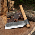 Hand-Forged Small Splitting Froe – Leather Sheath with Handle Holder